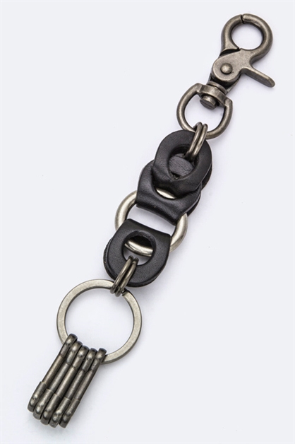 LA JEWELRY PLAZA, Leather Linked Key Charm, 98-EMK8076-BH041