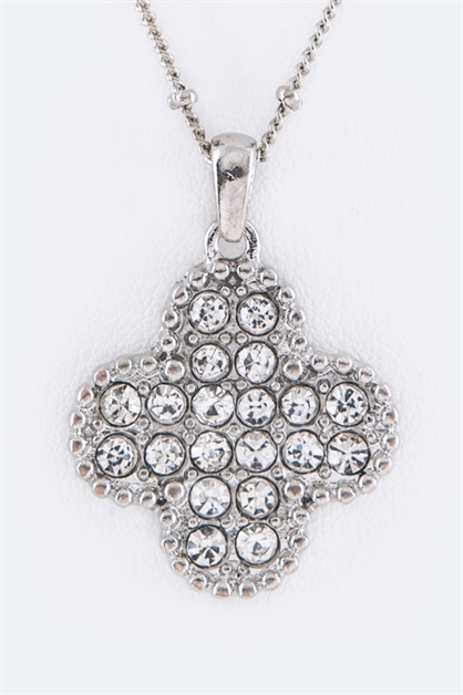 LA JEWELRY PLAZA, Crystal Clover Necklace, 24-US1076/AI613