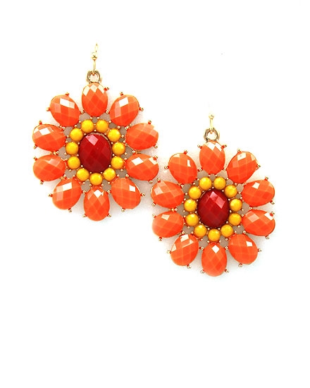 BEAUTYSIS, Coral Flower Earring, JE058CO