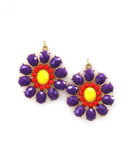 BEAUTYSIS, Violet Flower Earring, JE058VI