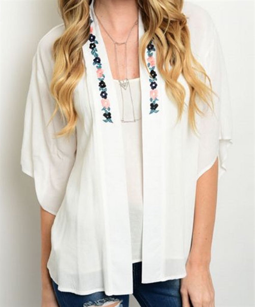OH SO CALI CLOTHING, Kimono with Embroidery, SU1661