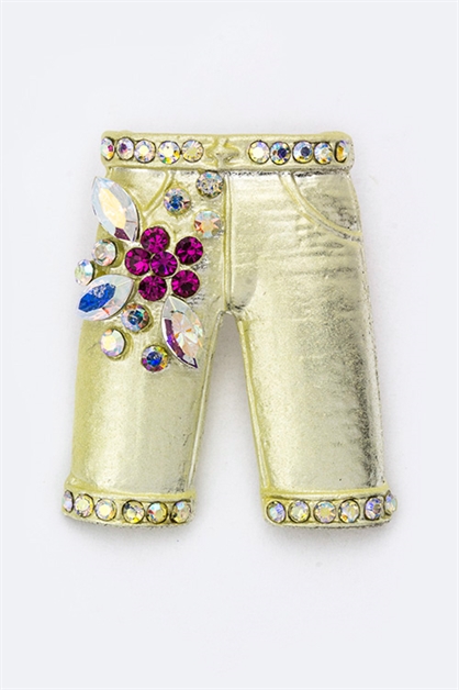 LA JEWELRY PLAZA, Crystal Pants Brooch, 98-LAB851-BASE