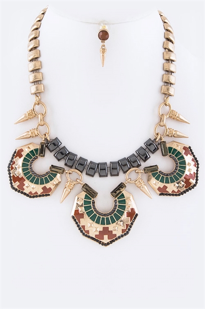 LA JEWELRY PLAZA, Tribal Statement Necklace, 122-HYS7633/asAS684
