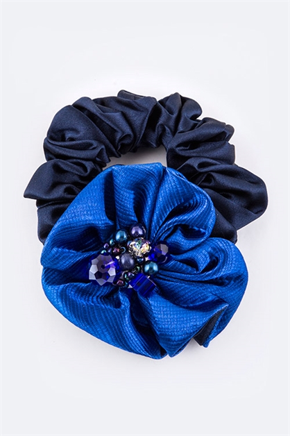 LA JEWELRY PLAZA, Beaded Satin Flower Pony Tail , 98-B081/MG023-24