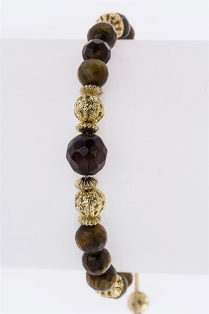 LA JEWELRY PLAZA, Mix Beads Metal Draw Bracelet, 41-HWB1011/AE280