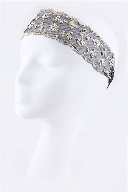 LA JEWELRY PLAZA, Crystal Lurex Stretch Headband, 27-HS103X129/MR023