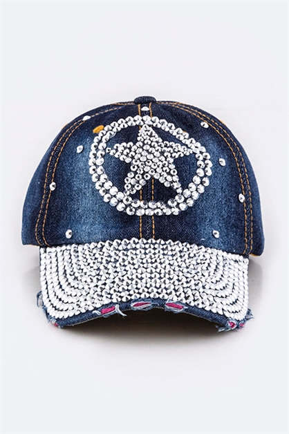 LA JEWELRY PLAZA, Crystal Star Embelished Hat, 39-HT277X010/MO006