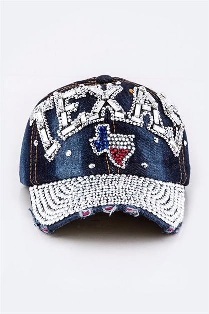 LA JEWELRY PLAZA, Crystal TEXAS Embellished Hat, 39-HT277X031/MO017