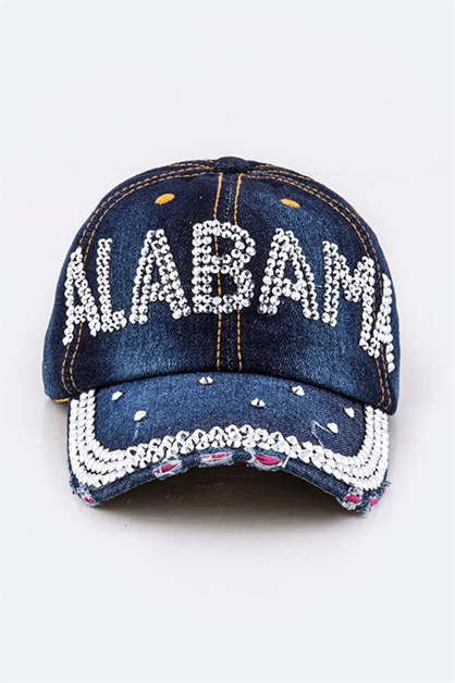 LA JEWELRY PLAZA, Crystal ALABAMA Embelished Hat, 39-HT277X067/MH008