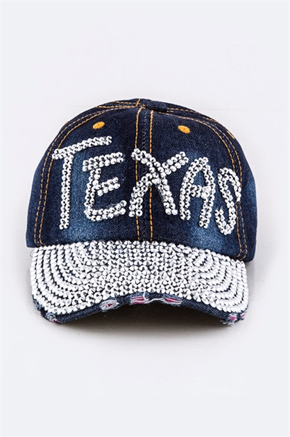LA JEWELRY PLAZA, Crystal TEXAS Embelished Hat, 39-HT277X046/MH013