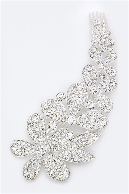 LA JEWELRY PLAZA, Crystal Flower Fashion Comb, 39-HM300042/BJ151