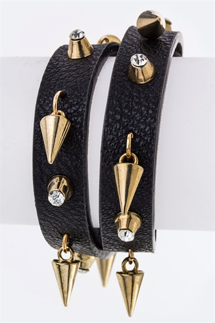 LA JEWELRY PLAZA, Dangling Spikes Bracelet, 99-TB4039/MG-BASE