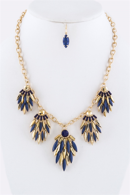 LA JEWELRY PLAZA, Crystal Flower Necklace, 70-NC2082/AF180