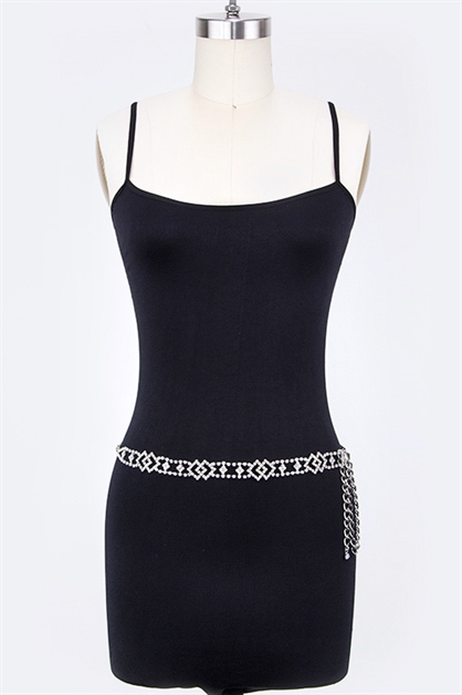 LA JEWELRY PLAZA, Crystal Diamond Pattern Chain , 98-BL146B/BF111