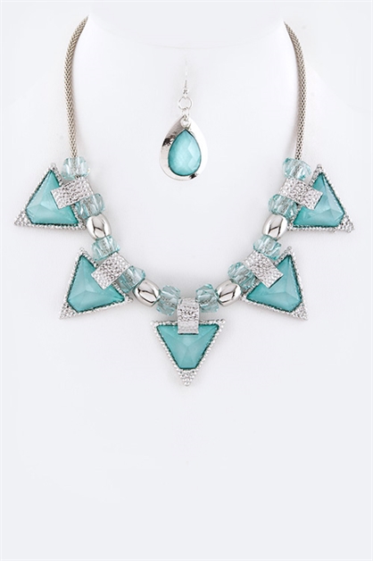 LA JEWELRY PLAZA, Geo Bejeweled Necklace, 59-151405/AO308