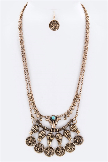 LA JEWELRY PLAZA, Vintage Coin Necklace, 60-YNHJ8851/BB444
