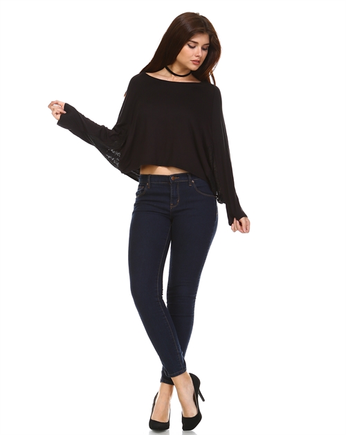 OH SO CALI CLOTHING, Pre-Fall  Lace Insert Top, SU1709