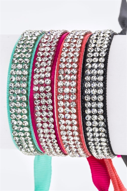 LA JEWELRY PLAZA, Crystal Sheet Drawstring Brace, 38-LKB64327-BG179