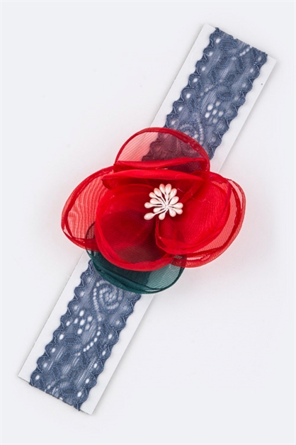 LA JEWELRY PLAZA, Kids Size Lace Headband, 128-EMC6388-MT018