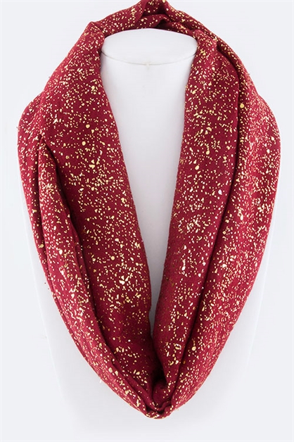 LA JEWELRY PLAZA, Gold Splatter Infinity Scarf, 125-SCFH8519/MA014