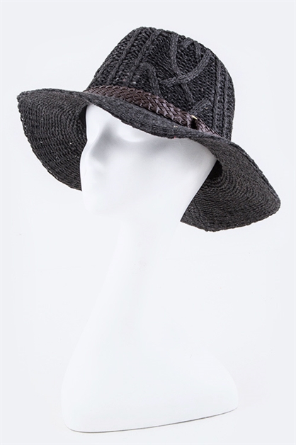 LA JEWELRY PLAZA, Chunky Knit Panama Hat, 104-3083-DD/MS-2