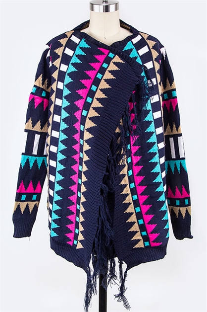 LA JEWELRY PLAZA, Aztec Knit Cardigans, 117-KM3089/MD006