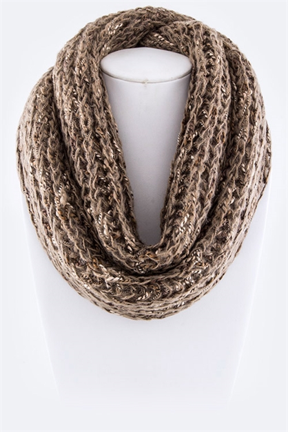 LA JEWELRY PLAZA, Mix Knit Infinity Scarf, 125-SCF-H8552/ORDER