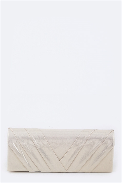 LA JEWELRY PLAZA, Metallic Pleated Clutch, 125-H9074/MM016