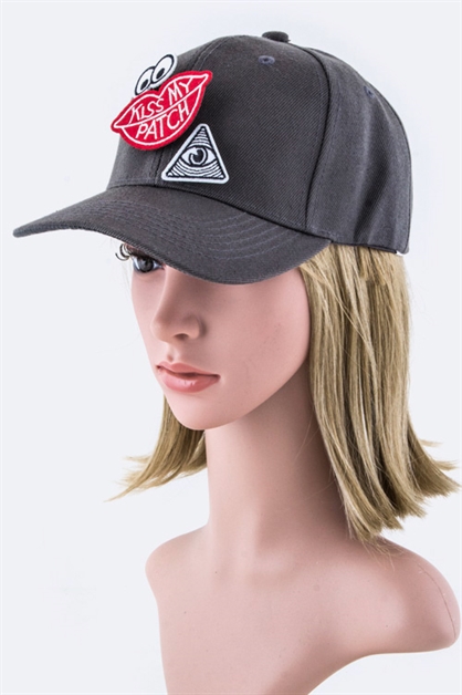 LA JEWELRY PLAZA, Kiss My Patch Fashion Cap, 128-8439MB1139/MS034