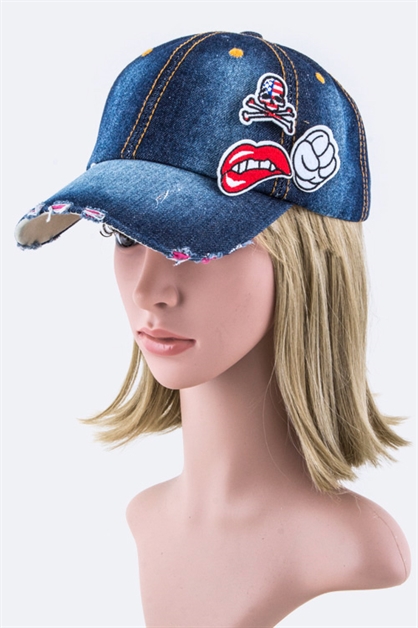 LA JEWELRY PLAZA, Skull  Lips Cap Set, 128-35018MB1148/MR043