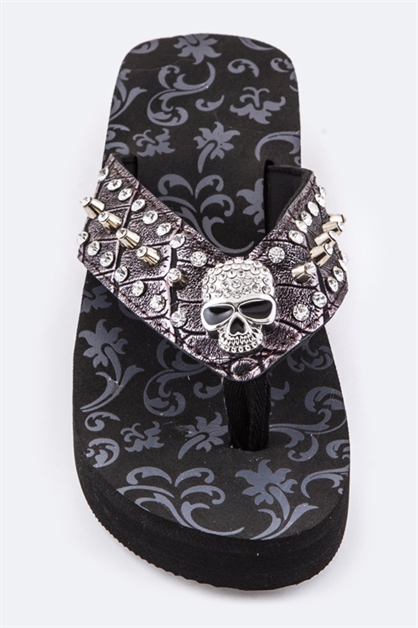 LA JEWELRY PLAZA, Crystal Skull Fashion FlipFlop, 98-FS050
