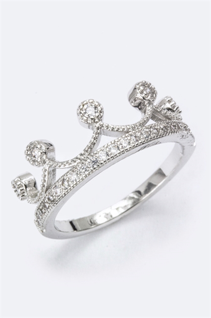 LA JEWELRY PLAZA, CZ Crown Ring, 98-CW1834