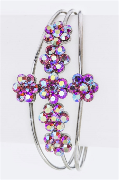 LA JEWELRY PLAZA, Crystal Cross Bangle, 48-BAGL2-AD516