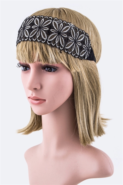 LA JEWELRY PLAZA, Lurex Flower Stretch Headband, 38-LKH64542/ME019