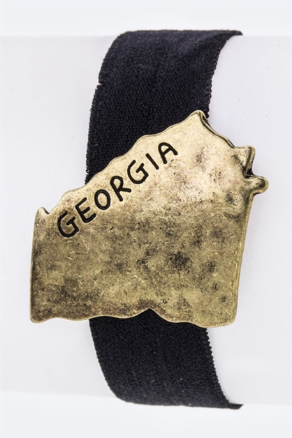 LA JEWELRY PLAZA, Georgia Map Stretch Hair Tie B, 51-JB4926/AD656