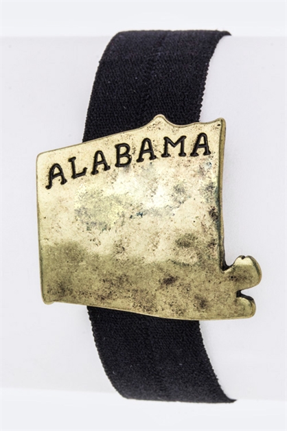 LA JEWELRY PLAZA, Alabama Map Stretch Hair Tie B, 51-JB4931/AF536