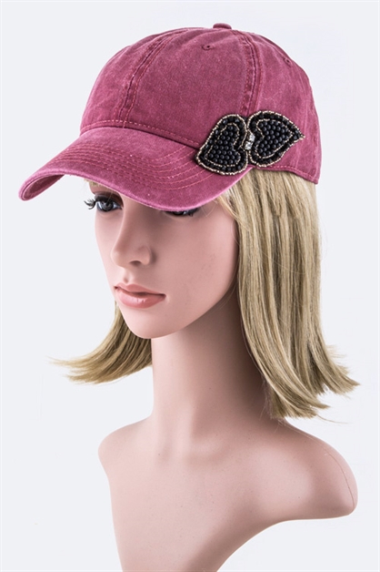 LA JEWELRY PLAZA, Beaded Bow Fashion Cap, 128-35019MF022