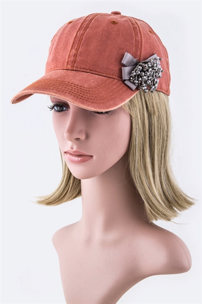 LA JEWELRY PLAZA, Beaded Bow Fashion Cap, 128-35019MB008