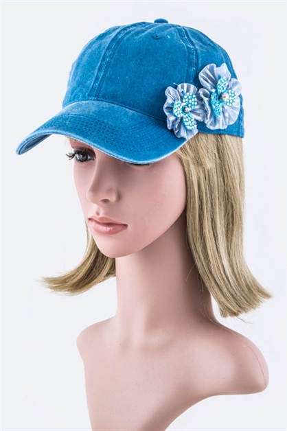 LA JEWELRY PLAZA, Double Flowers Fashion Cap, 128-35019MF079