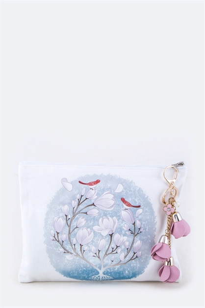 LA JEWELRY PLAZA, Flower Print  Charmed Pouch, 128-EMB8622/MF135