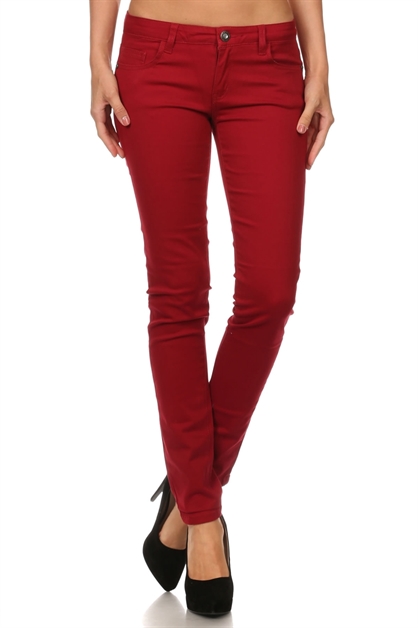 BAGEL, Twill color pants, NSP-111-BURGUNDY_R_R