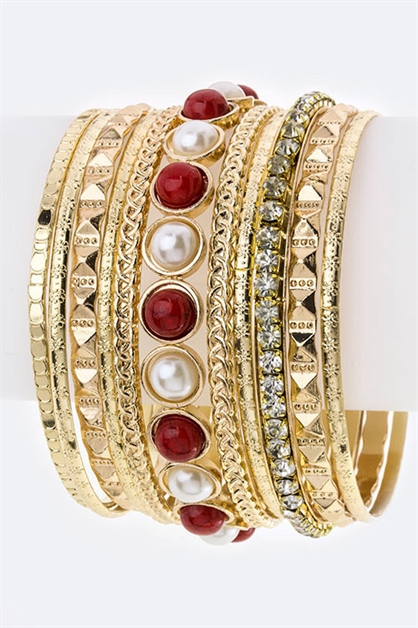 LA JEWELRY PLAZA, Pearl  Stacking Bracelet, 84-BG2438/AH-S015