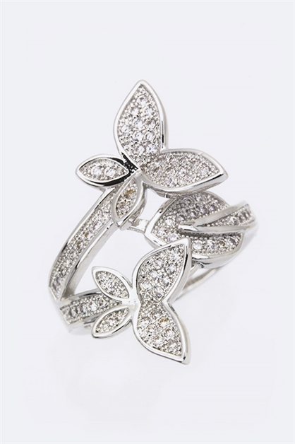 LA JEWELRY PLAZA, Cubic Zirconia Butterfly Ring, 98-CW1785-NW