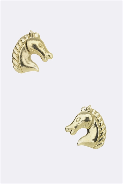 LA JEWELRY PLAZA, Metal Horse Head Stud Earrings, 87-E5155/AE159