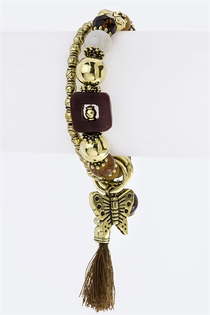 LA JEWELRY PLAZA, Butterfly Stretch Bracelet, 47-XPB33728/AB274