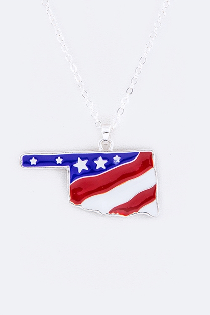 LA JEWELRY PLAZA, Oklahoma State Map Necklace Set, 99-NE259X152/AY303