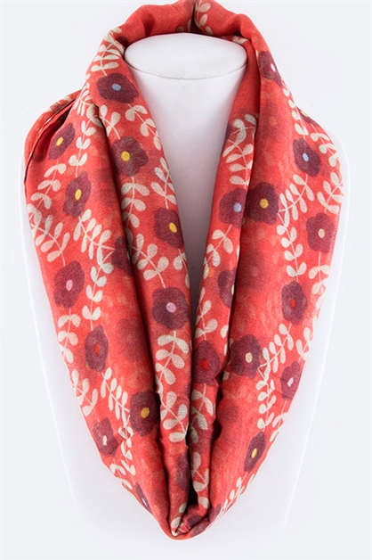 LA JEWELRY PLAZA, Floral Pattern Infinity Scarf, 94-KSC2343DD/MC016