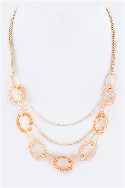 LA JEWELRY PLAZA, Wired Crystal Loops Necklace, 24-US2196/AH281