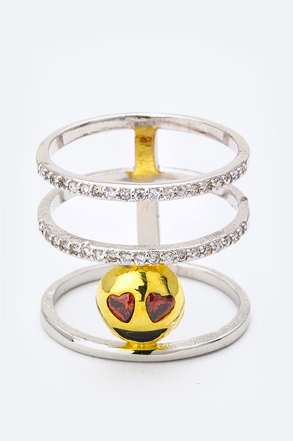 LA JEWELRY PLAZA, I Like Emoji Iconic CZ Ring, 57-GKP-284R/AE310