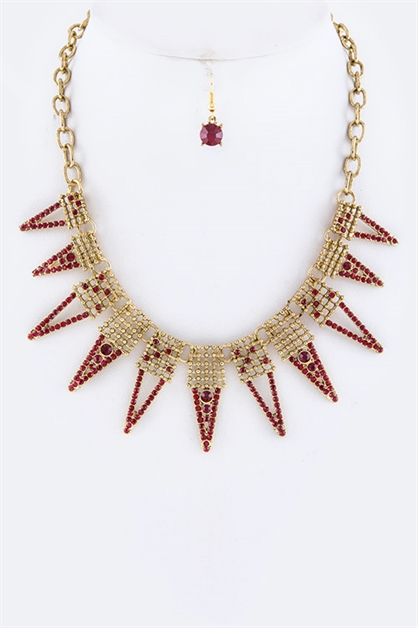 LA JEWELRY PLAZA, Spiky Crystals Necklace, 28-S3519/AN604
